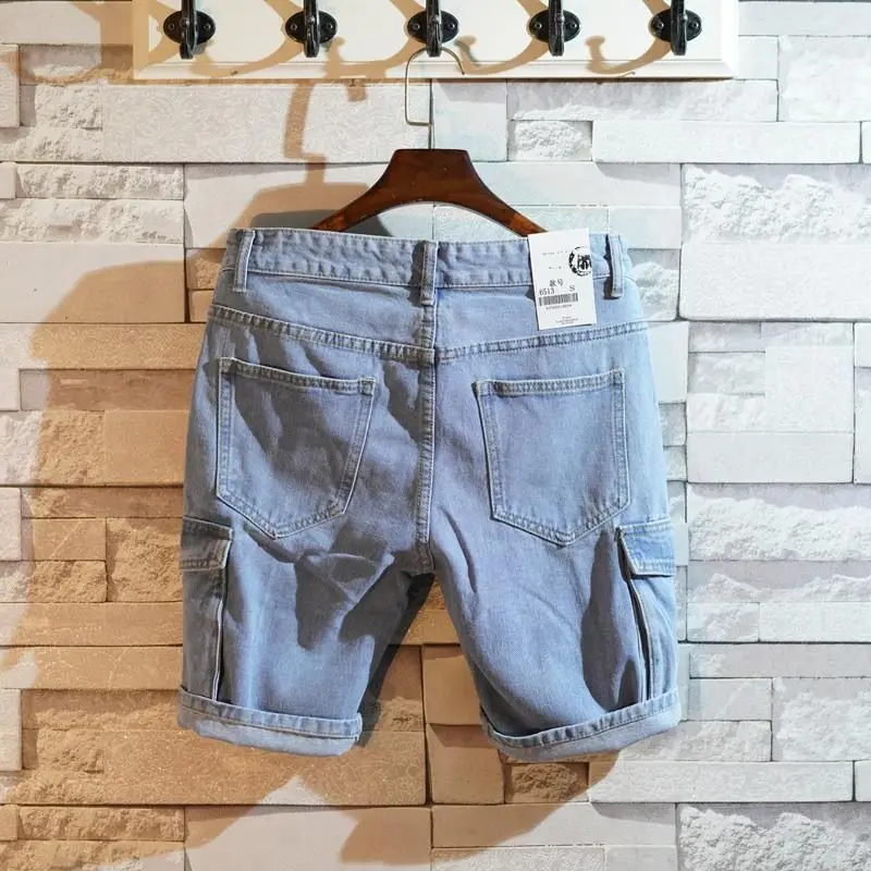 Men Fashion Jeans - Loose Straight Short Jeans Pants for