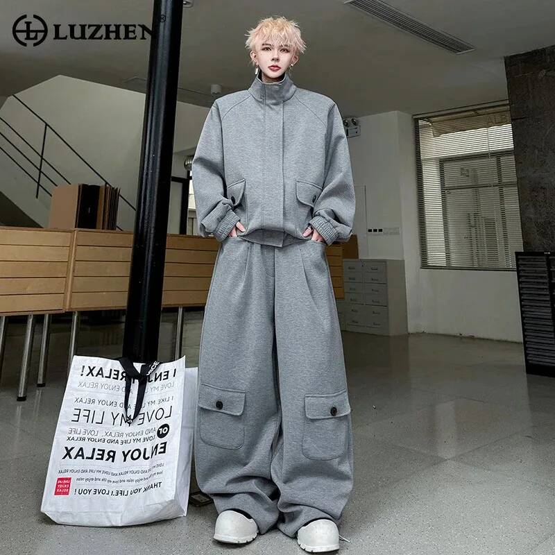 Men'S Fashion Loose Pants - LUZHEN Color Cardigan 2026 PU Leather