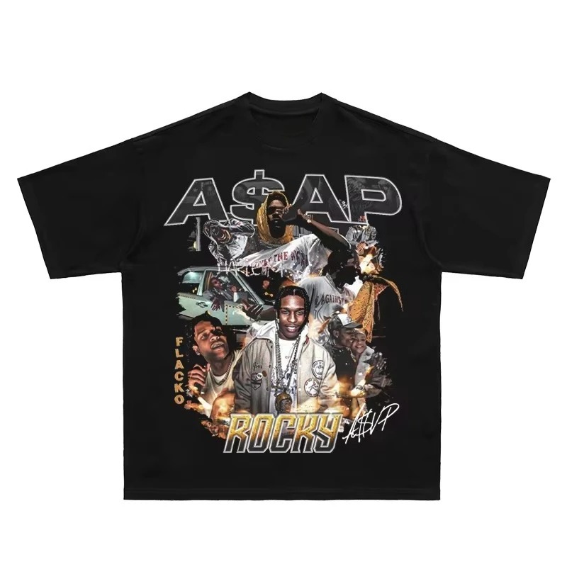 Mens Fashion Early 2000S - ASAP Loki Portrait Pattern Printed T-Shirt,