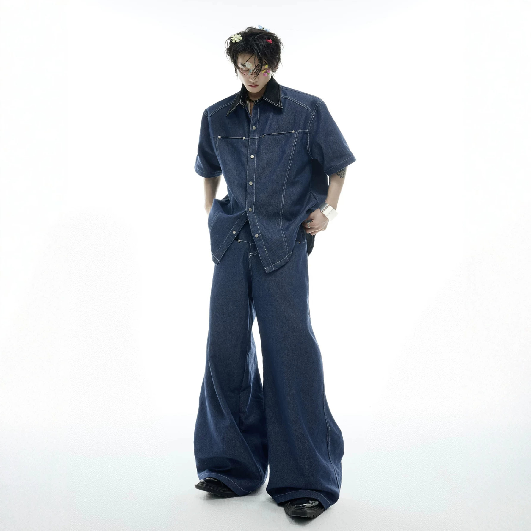 Men Fashion Jeans - Summer Men's Denim Matching Set American