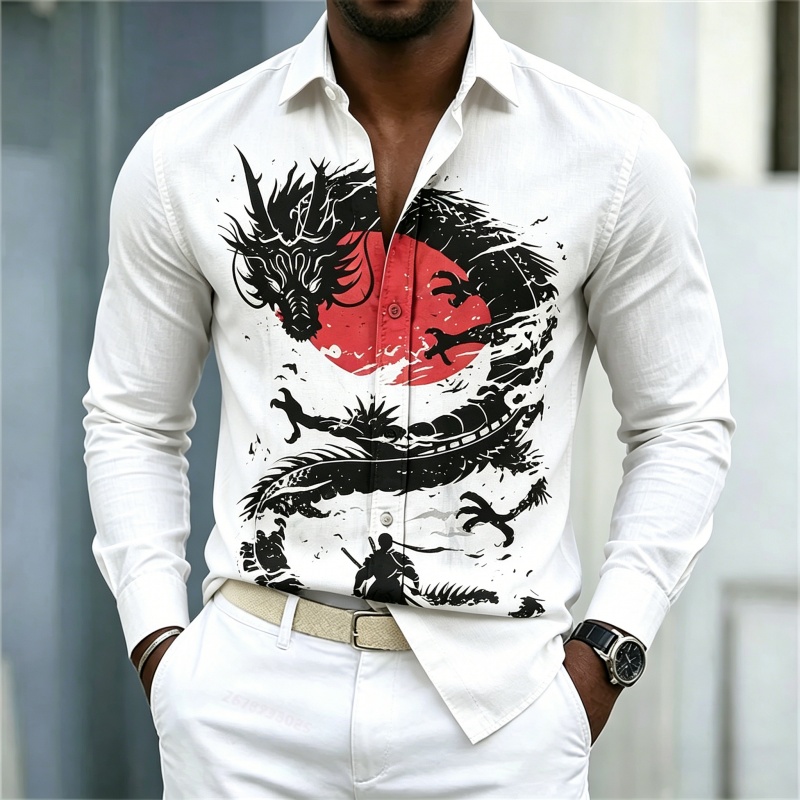 Mens Fashion Wear - 2026 New Men's Shirt White Black