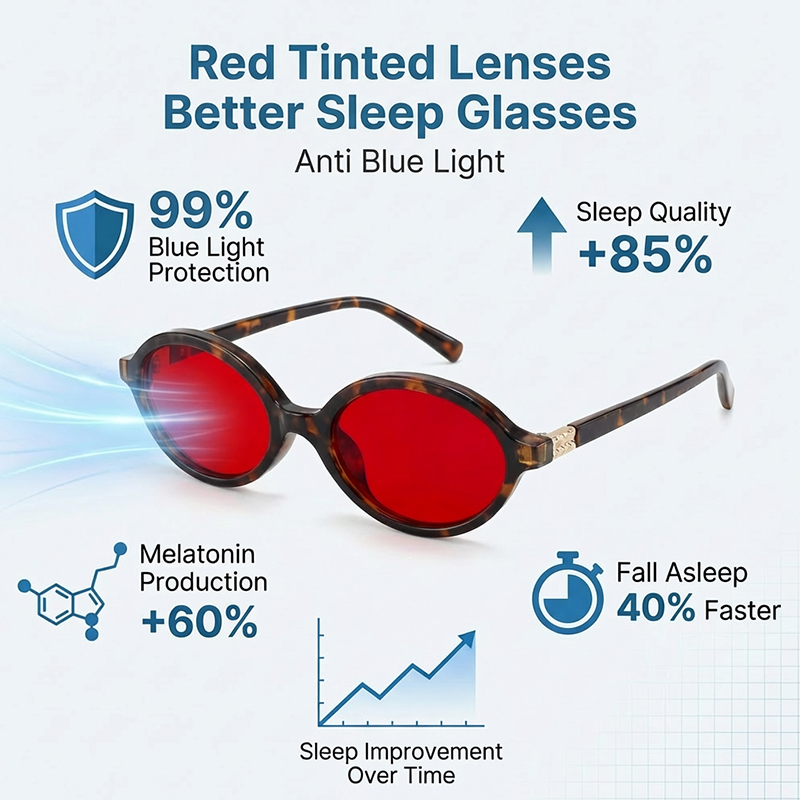 Men'S Fashion Glasses 2026 - Anti Blue Light Red Lens Filter