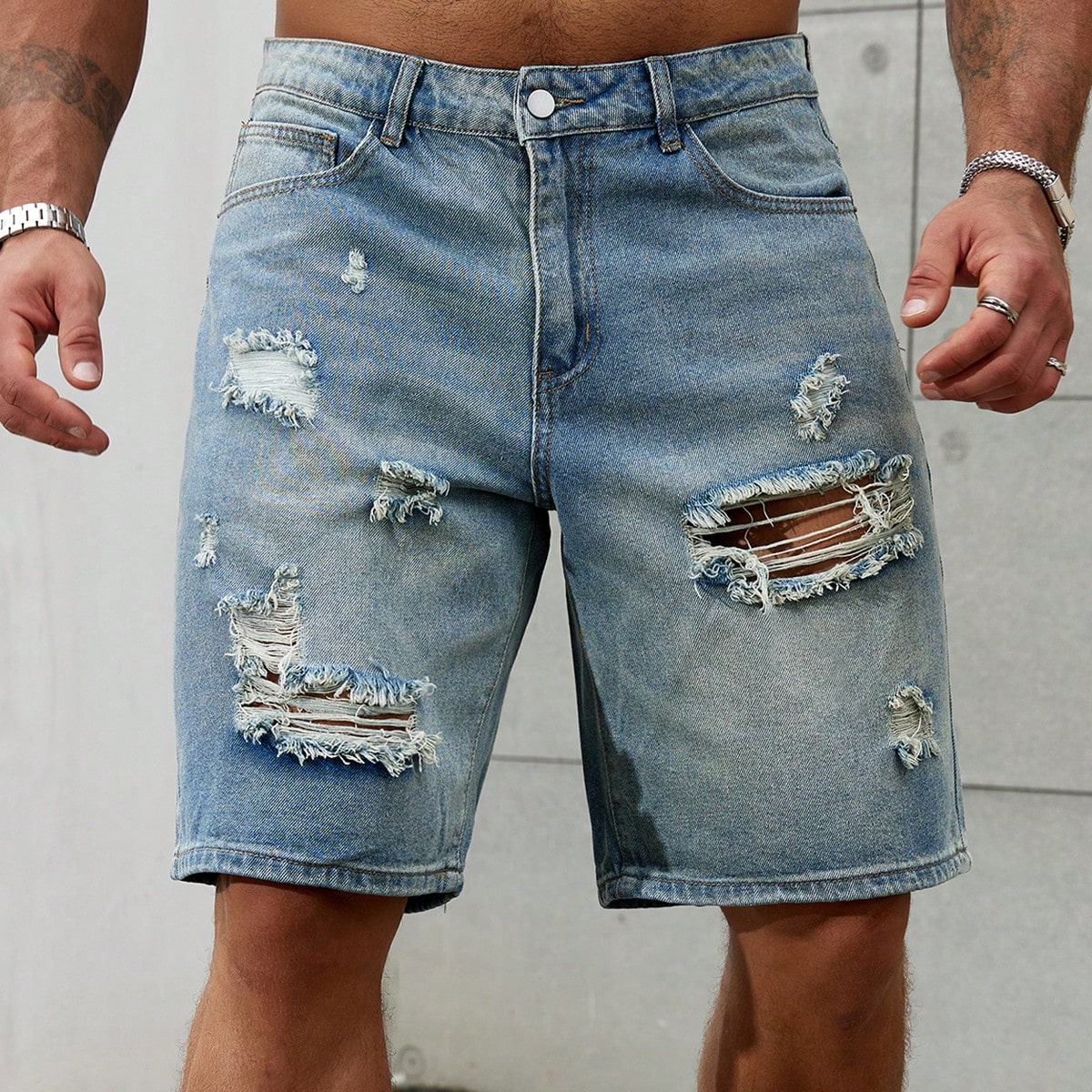 Men Fashion Jeans - New Fashion Mens Ripped Short Jeans