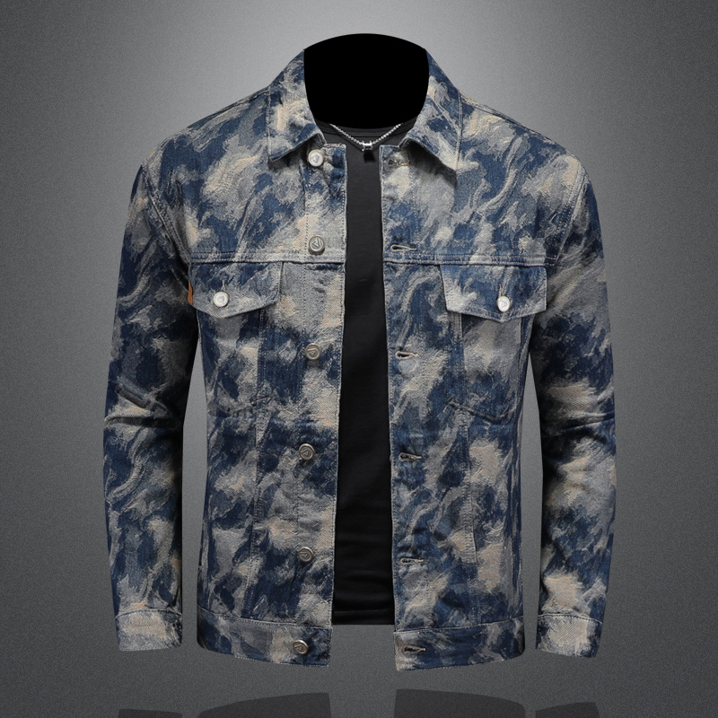 Mens Fashion Denim Jacket - 2025 Spring Vintage Denim Jacket for