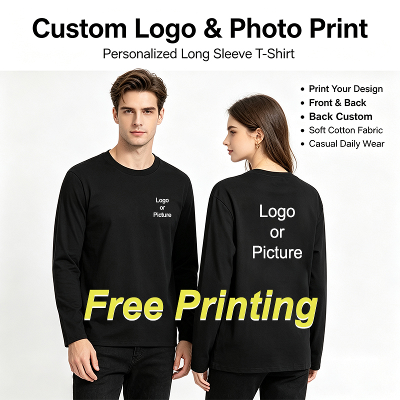 Men'S Fashion Trends - Customized Cotton Long Sleeve T-shirts Men