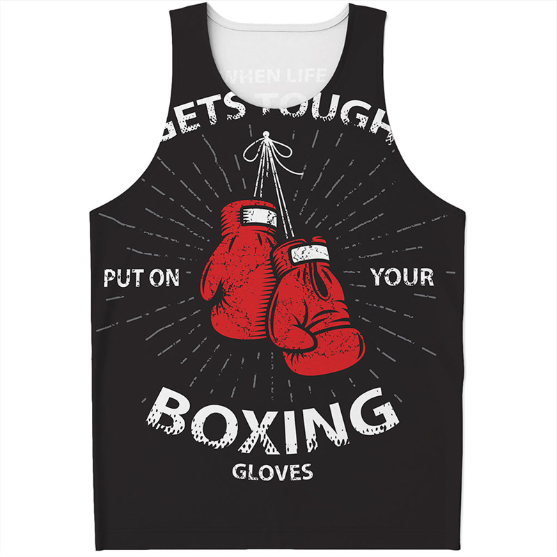 Men'S Fashion Gloves - Boxing Gloves 3D Printed Tank Top