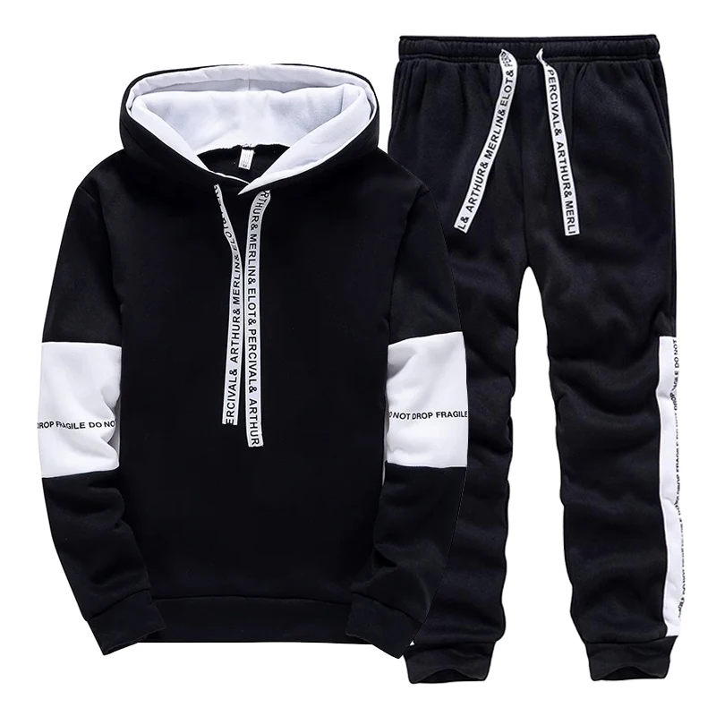 Black White Men's Tracksuit Fa - Men'S Fashion Clothing ulasan dan harga