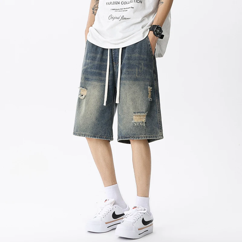 Summer Thin Denim Shorts Men's - Men Fashion Jeans ulasan dan harga