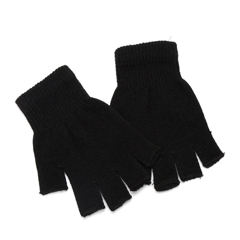 Unisex Black Half Finger Finge - Men'S Fashion Gloves ulasan dan harga