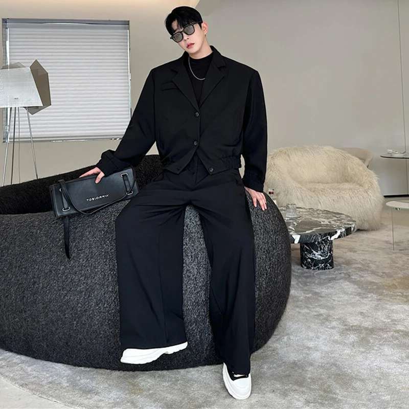 LUZHEN Spring Blazer Neck Casu - Men'S Fashion Loose Pants ulasan dan harga
