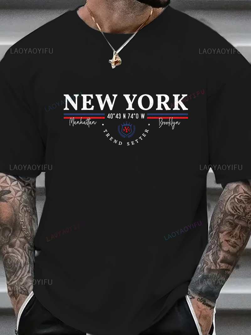 New York Letter Graphic Tee Un - York Men'S Fashion ulasan dan harga