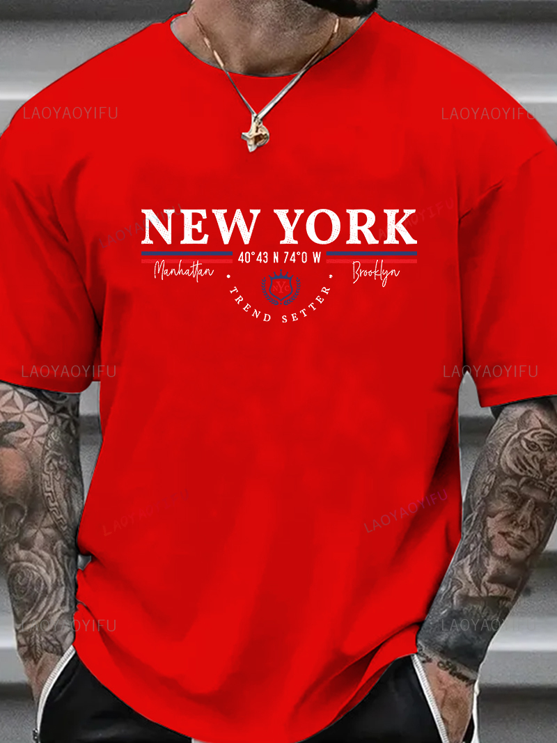 New York Letter Graphic Tee Un - York Men'S Fashion ulasan dan harga