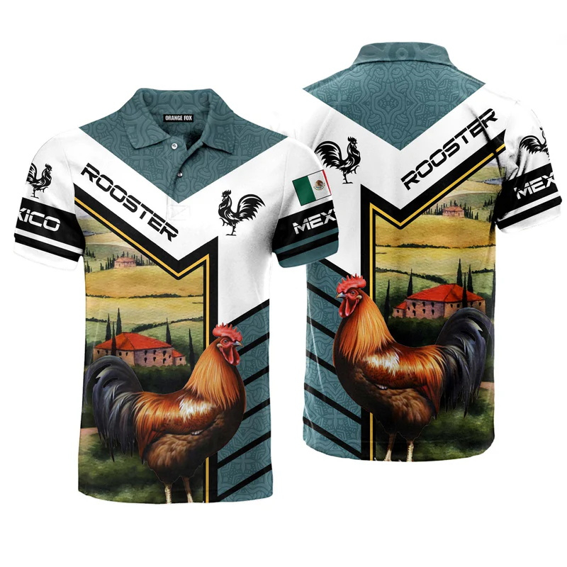 3D Print Mexico Flag Polo Shir - Mens Fashion Mexico ulasan dan harga