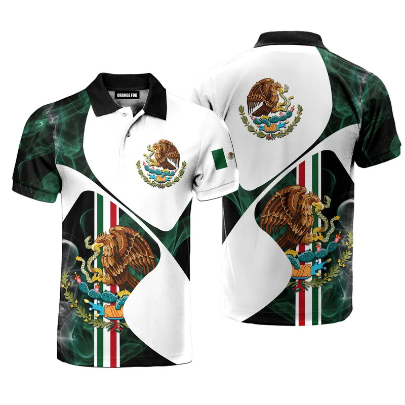 3D Print Mexico Flag Polo Shir - Mens Fashion Mexico ulasan dan harga