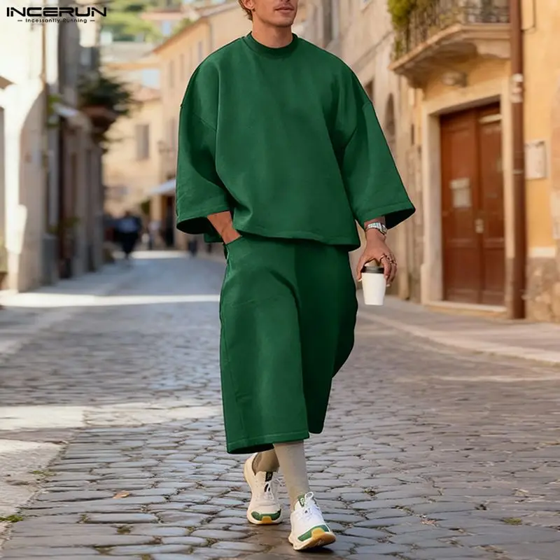 INCERUN Men Sets Solid Color B - Men'S Fashion Loose Pants ulasan dan harga