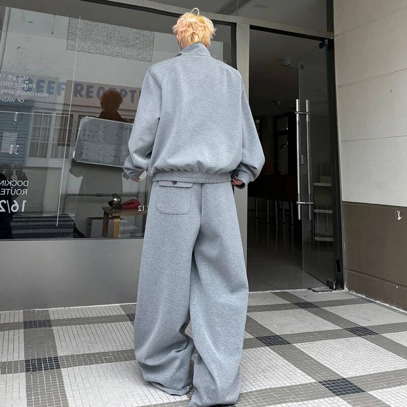 LUZHEN Color Cardigan 2026 PU  - Men'S Fashion Loose Pants ulasan dan harga