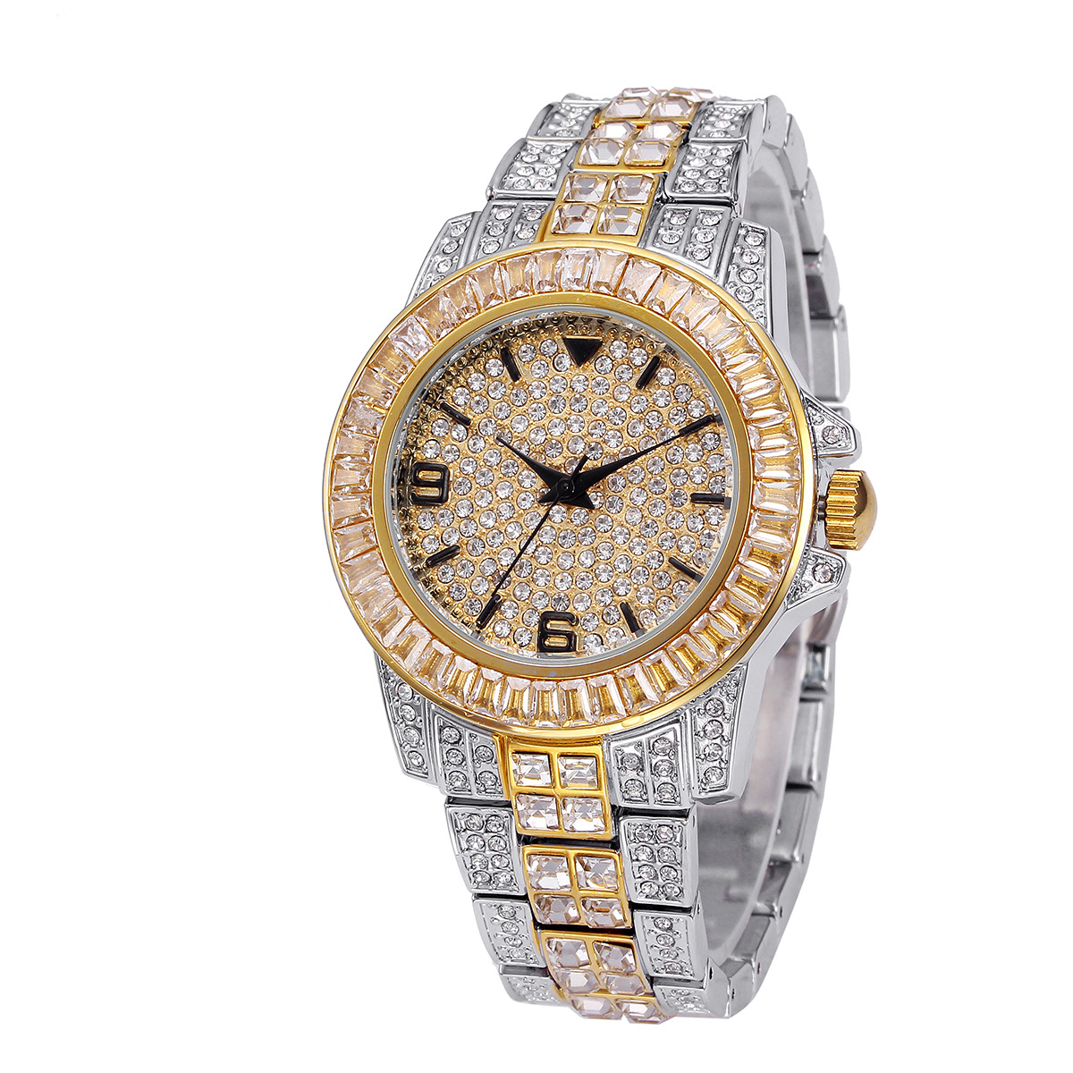 Luxury Full Stone Quartz Watch - Men'S Fashion Jewelry Bracelets ulasan dan harga