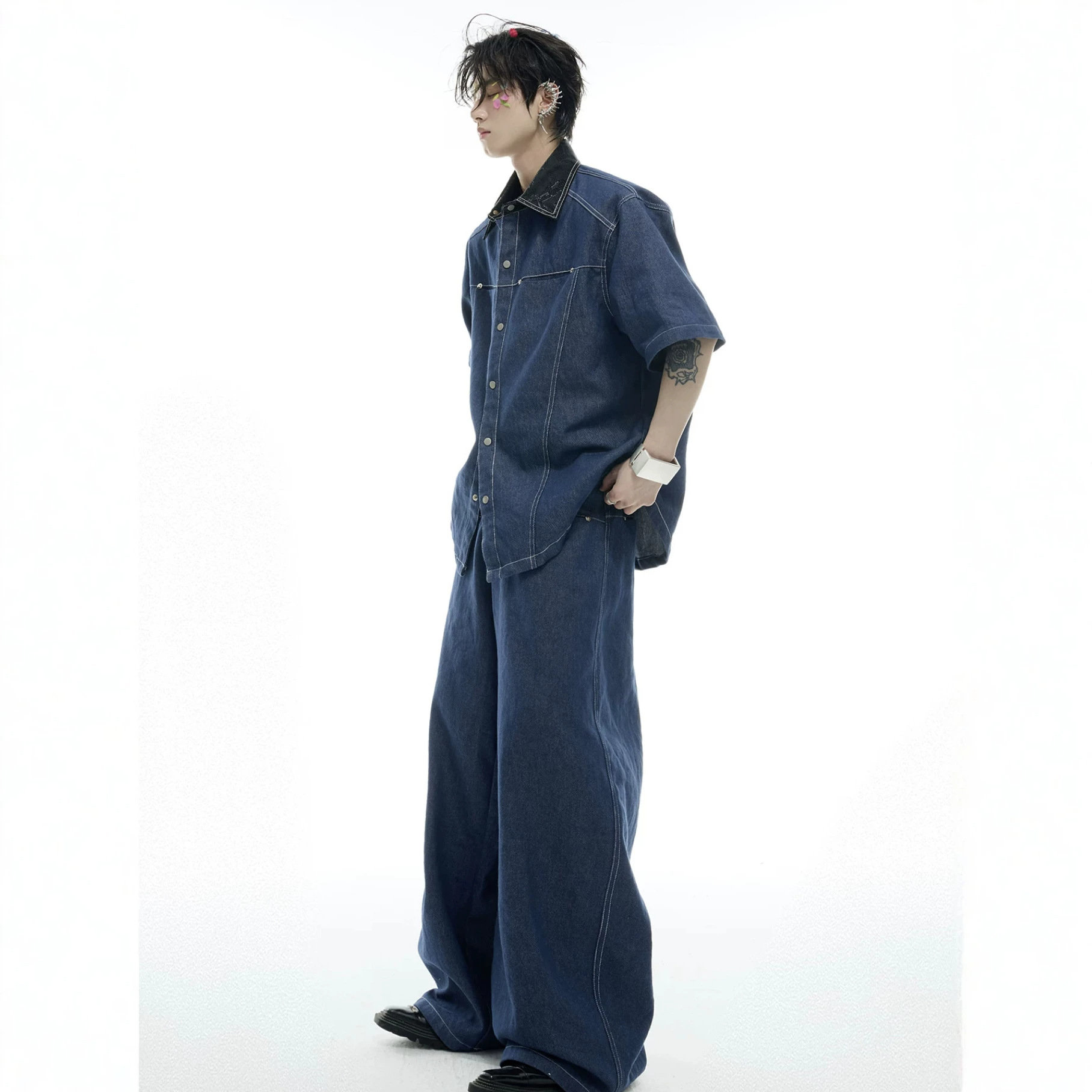 Summer Men's Denim Matching Se - Men Fashion Jeans ulasan dan harga