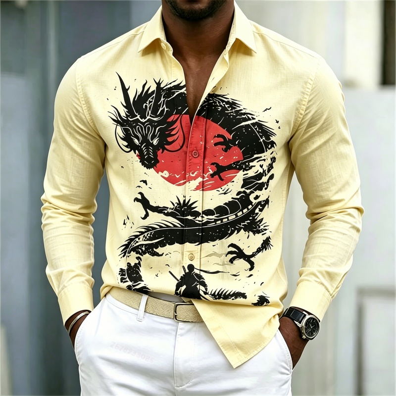2026 New Men's Shirt White Bla - Mens Fashion Wear ulasan dan harga