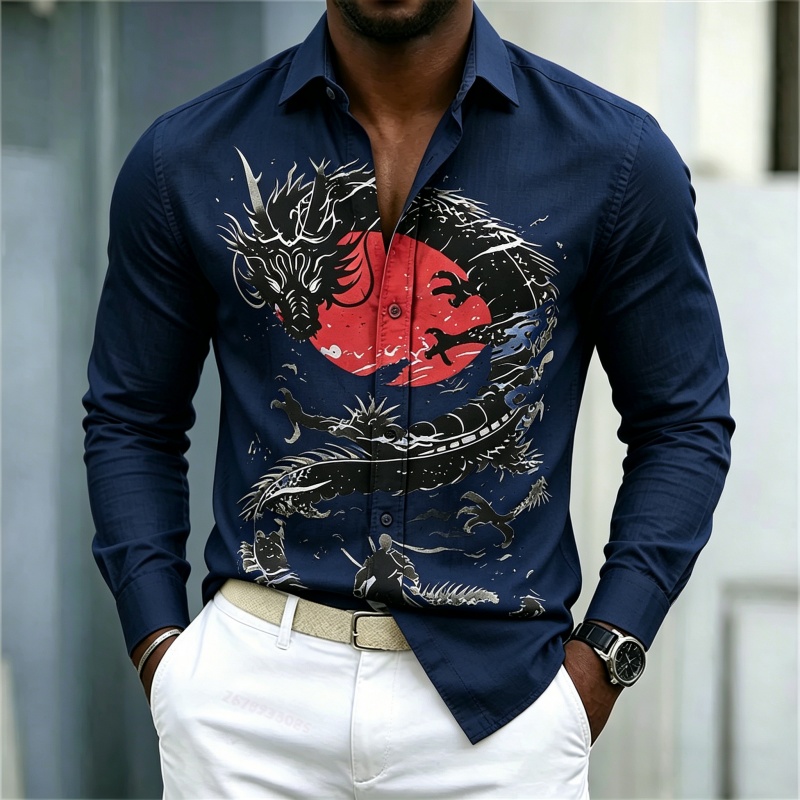 2026 New Men's Shirt White Bla - Mens Fashion Wear ulasan dan harga
