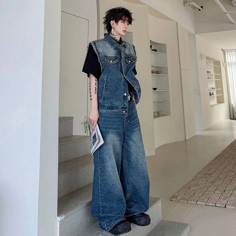 LUZHEN 2026 Summer Denim Two-p - Men Fashion Jeans ulasan dan harga
