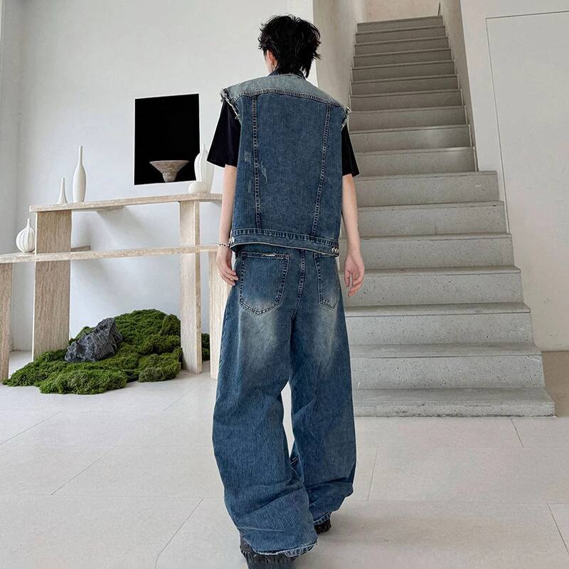 LUZHEN 2026 Summer Denim Two-p - Men Fashion Jeans ulasan dan harga
