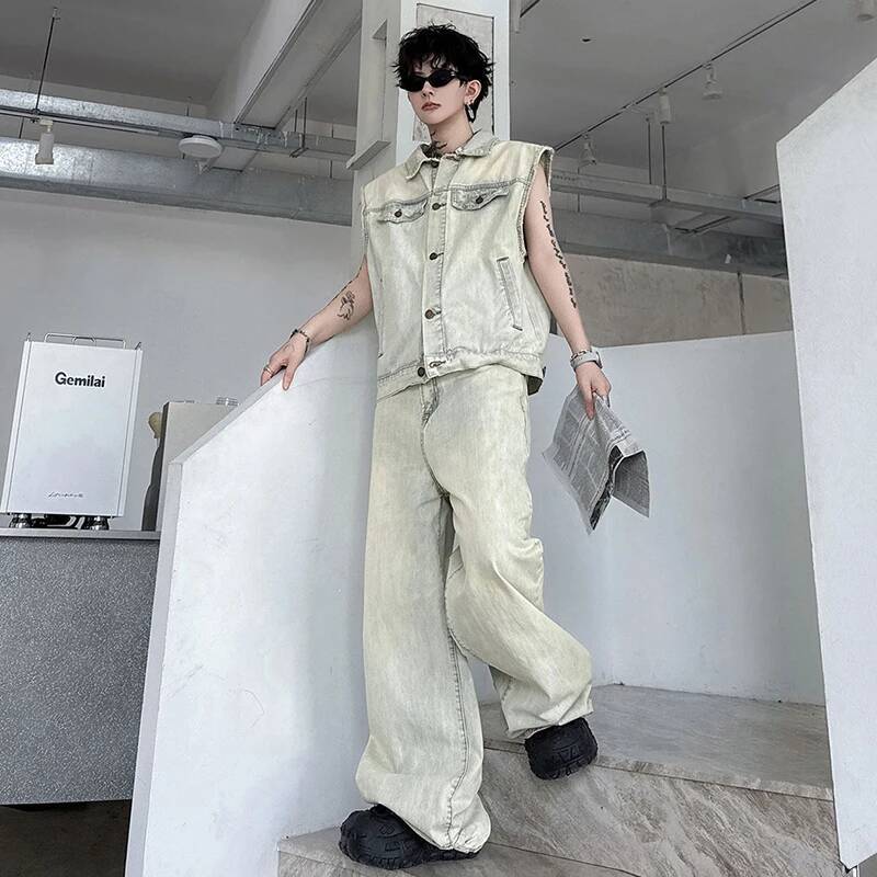 LUZHEN 2026 Summer Denim Two-p - Men Fashion Jeans ulasan dan harga