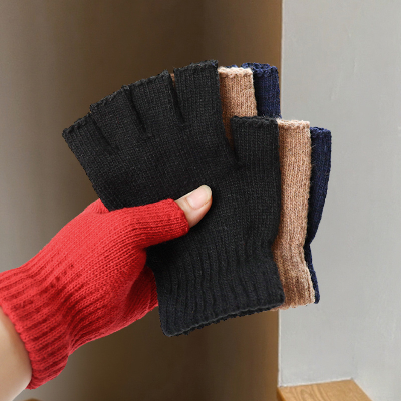 Wool Half-Finger Gloves for Wo - Men'S Fashion Gloves ulasan dan harga