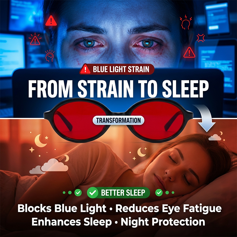 Anti Blue Light Red Lens Filte - Men'S Fashion Glasses 2026 ulasan dan harga