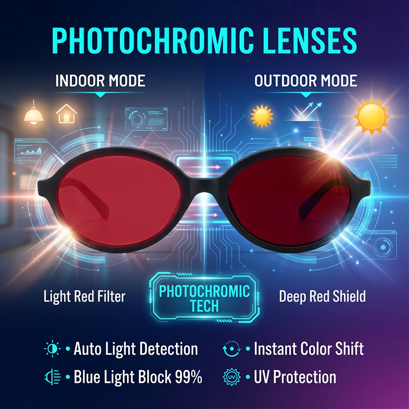 Anti Blue Light Red Lens Filte - Men'S Fashion Glasses 2026 ulasan dan harga