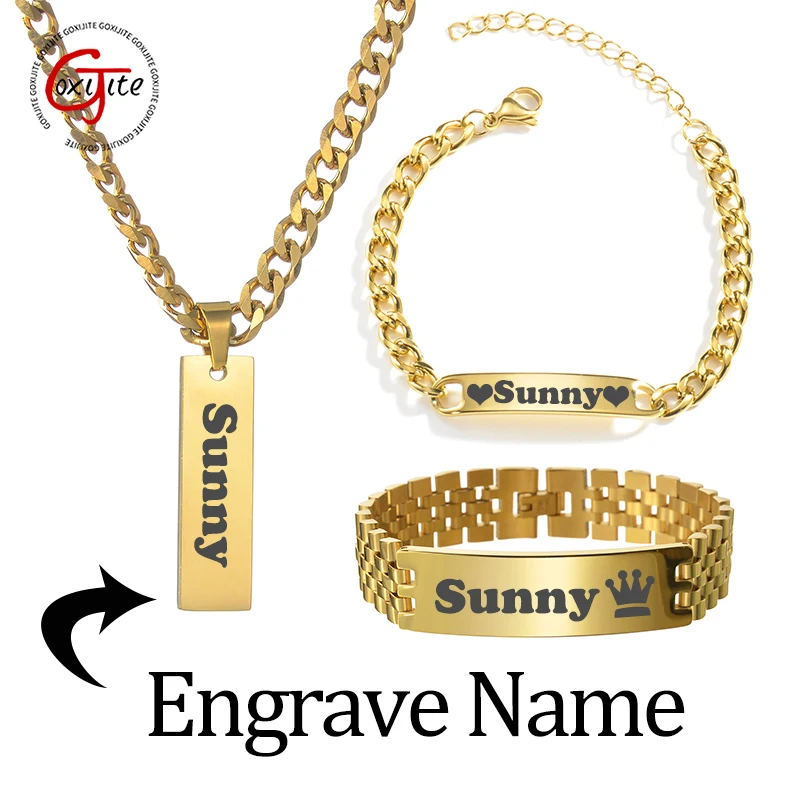 Goxijite Custom Engraved Name  - Men'S Fashion Jewelry Bracelets ulasan dan harga