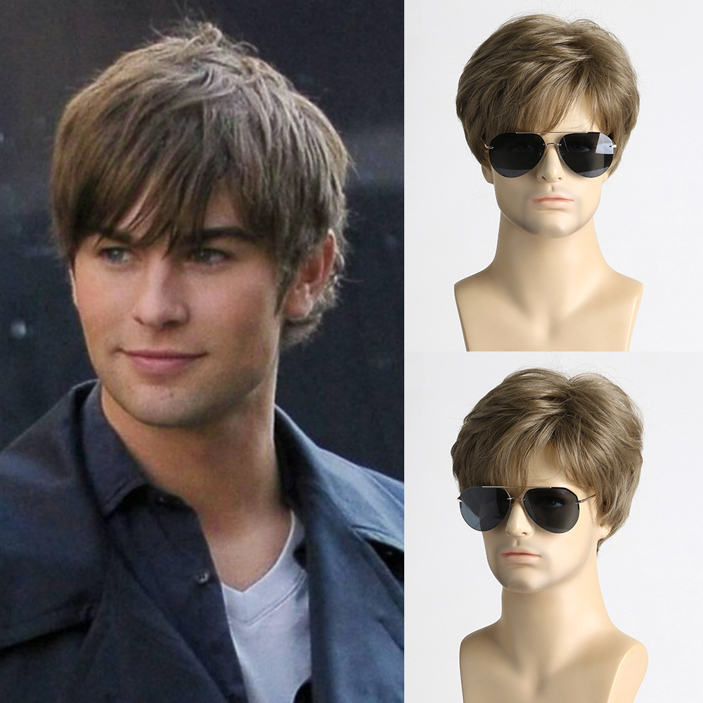 Synthetic Short Brown Wig for  - Men'S Fashion Looks 2026 ulasan dan harga