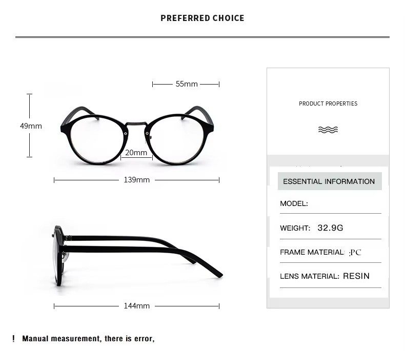 Fashion Transparent round glas - Men'S Fashion Glasses 2026 ulasan dan harga
