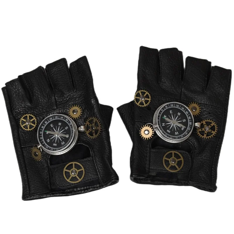 Steampunk PU Leather Fingerles - Men'S Fashion Gloves ulasan dan harga