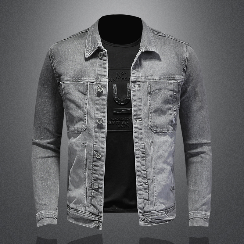 Fashion Denim Jacket Men Cotto - Mens Fashion Denim Jacket ulasan dan harga