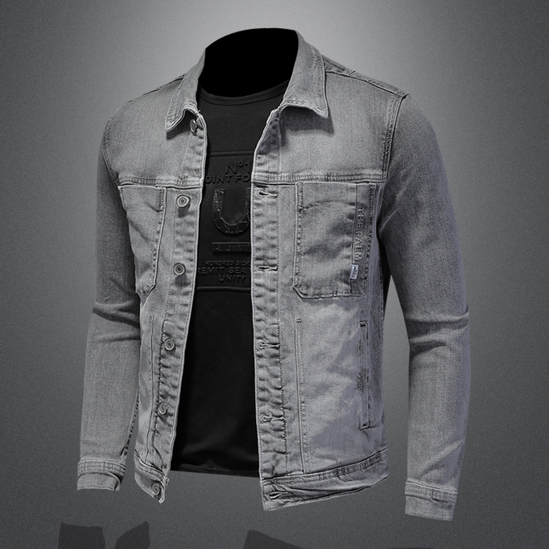 Fashion Denim Jacket Men Cotto - Mens Fashion Denim Jacket ulasan dan harga