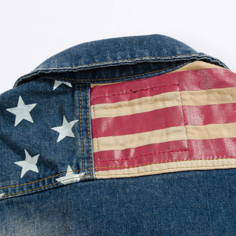 Streetwear Fashion Stars and S - Mens Fashion Denim Jacket ulasan dan harga