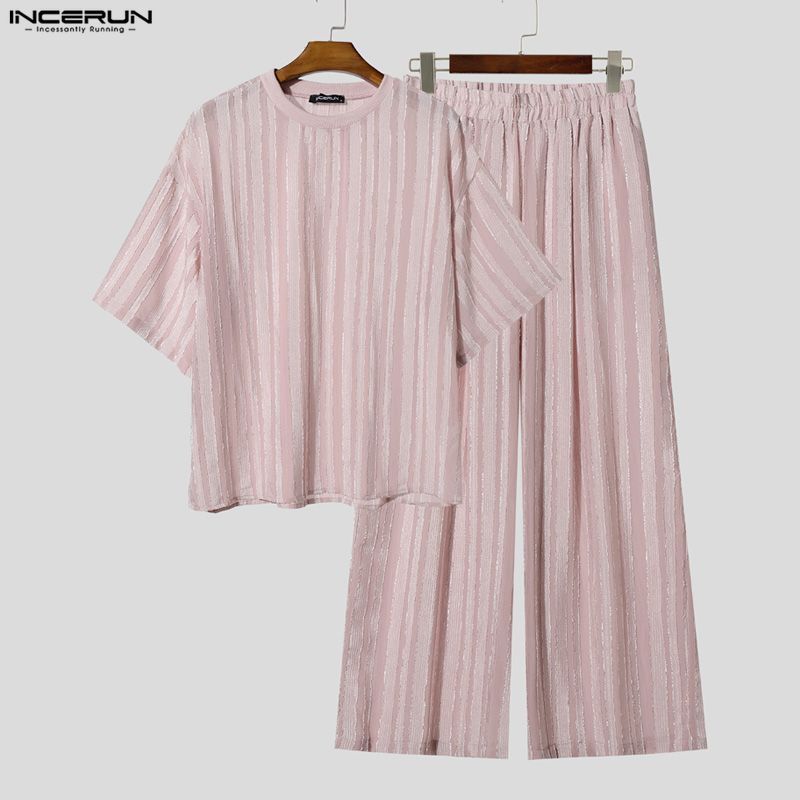 INCERUN Men's Sets Striped See - Men'S Fashion Loose Pants ulasan dan harga