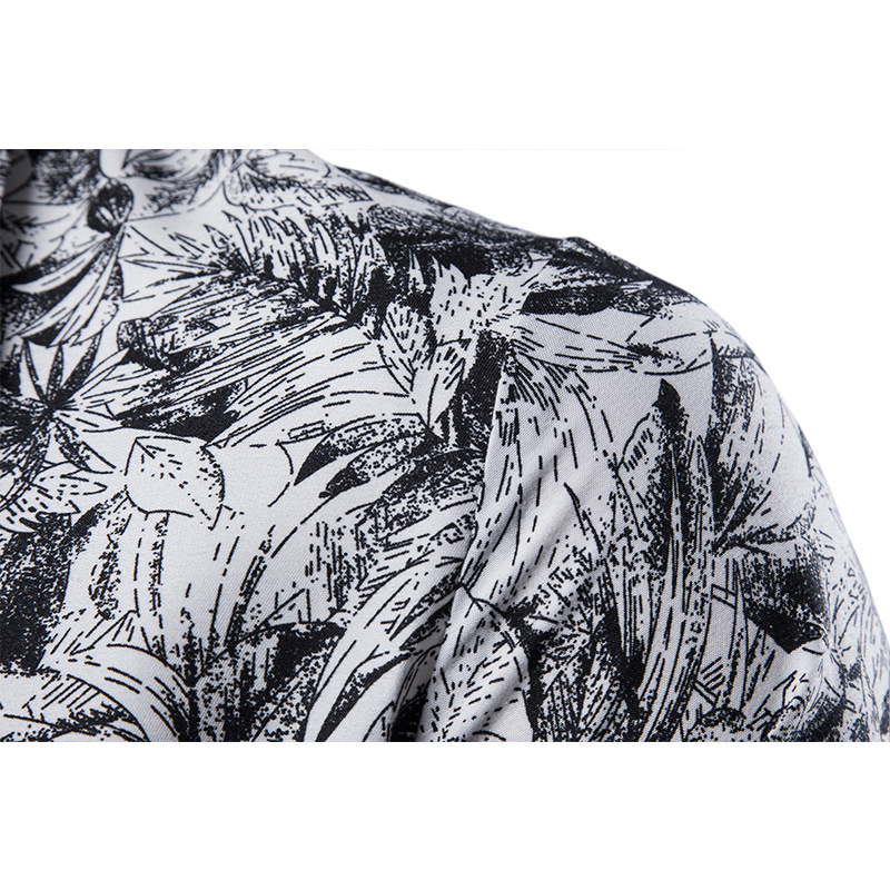 Mens Printed Lapel Long Sleeve - Mens Fashion Wear ulasan dan harga