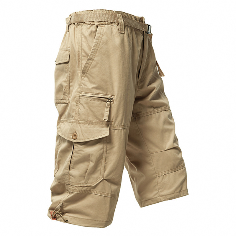 Men's Cotton 3/4 Pants Loose P - Men'S Fashion Loose Pants ulasan dan harga