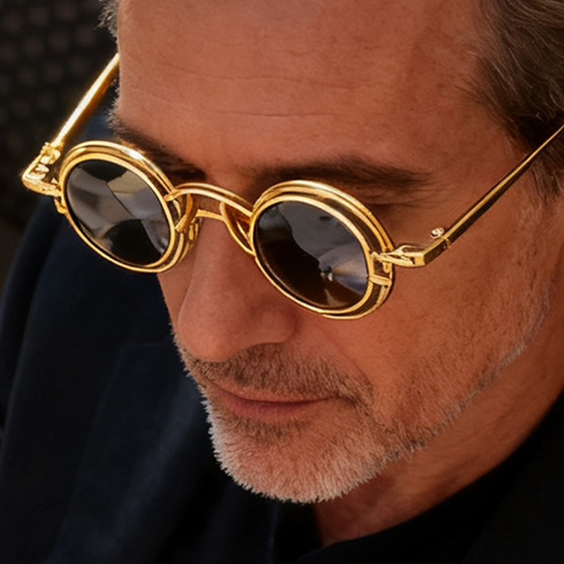 Metal Rotundity Punk Sunglasse - Fashion Men Vogue ulasan dan harga
