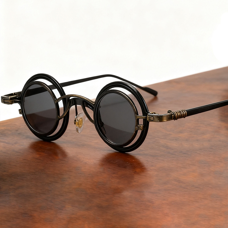 Metal Rotundity Punk Sunglasse - Fashion Men Vogue ulasan dan harga