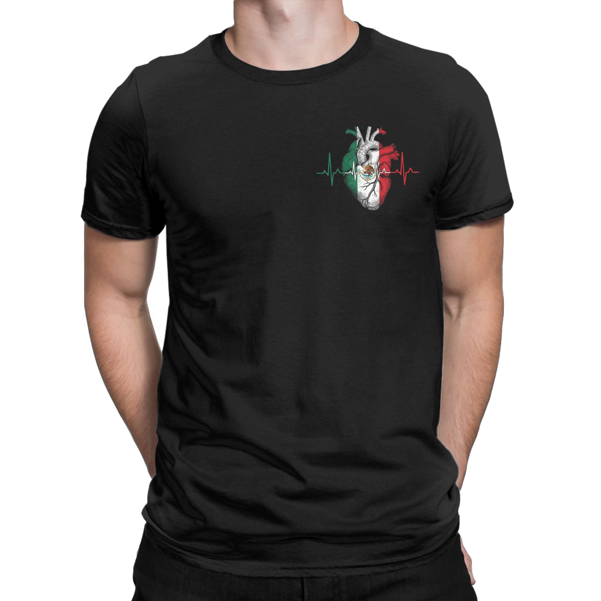 Men T-Shirts Mexico Flag Heart - Mens Fashion Mexico ulasan dan harga