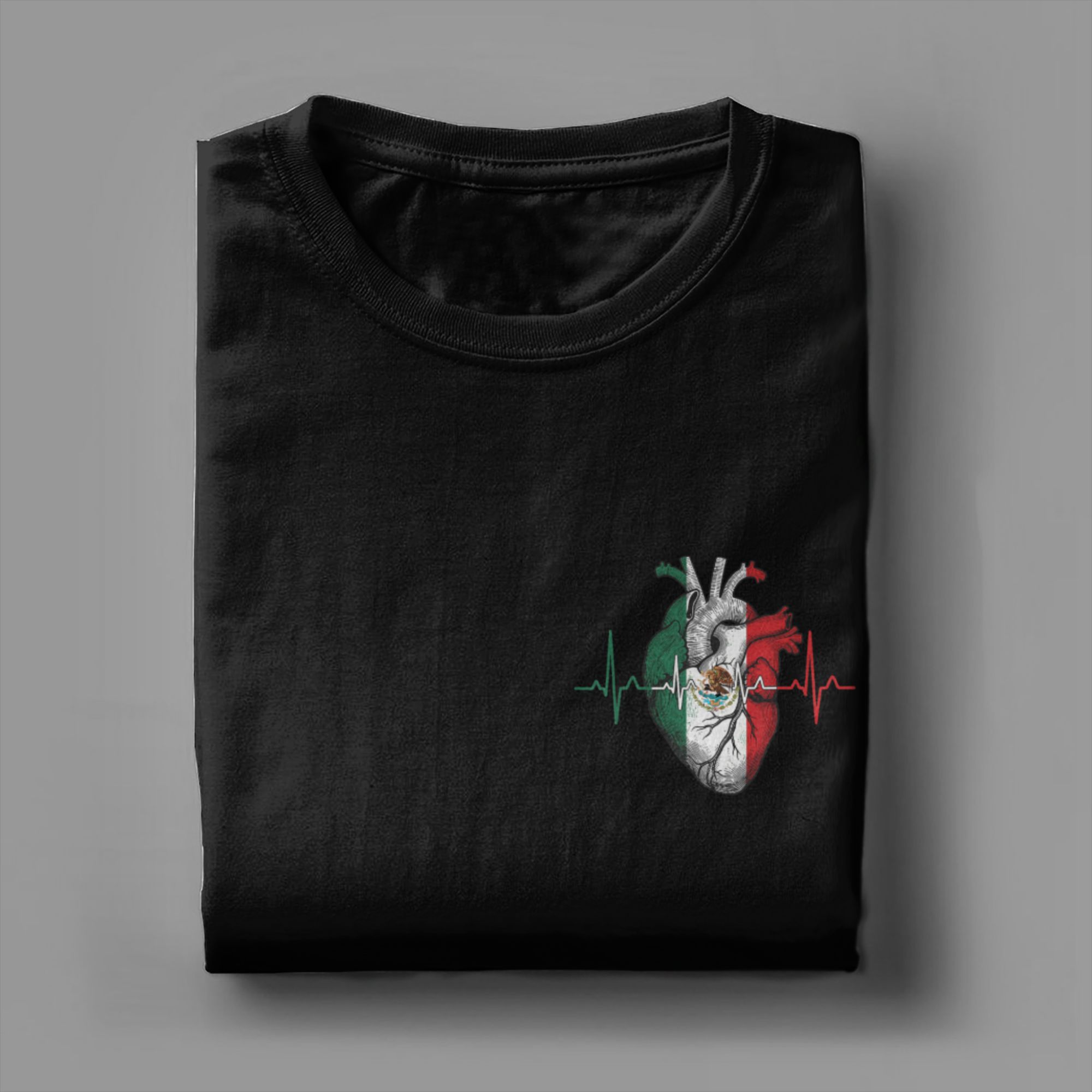 Men T-Shirts Mexico Flag Heart - Mens Fashion Mexico ulasan dan harga
