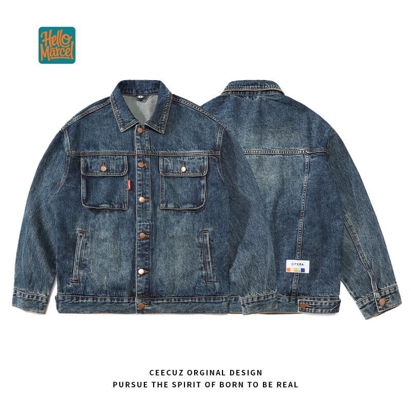 HELLOMARCEL EU US Size Luxury  - Mens Fashion Denim Jacket ulasan dan harga