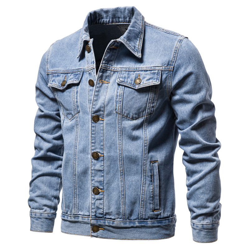 2025 Autumn Men Solid Denim Ja - Mens Fashion Denim Jacket ulasan dan harga