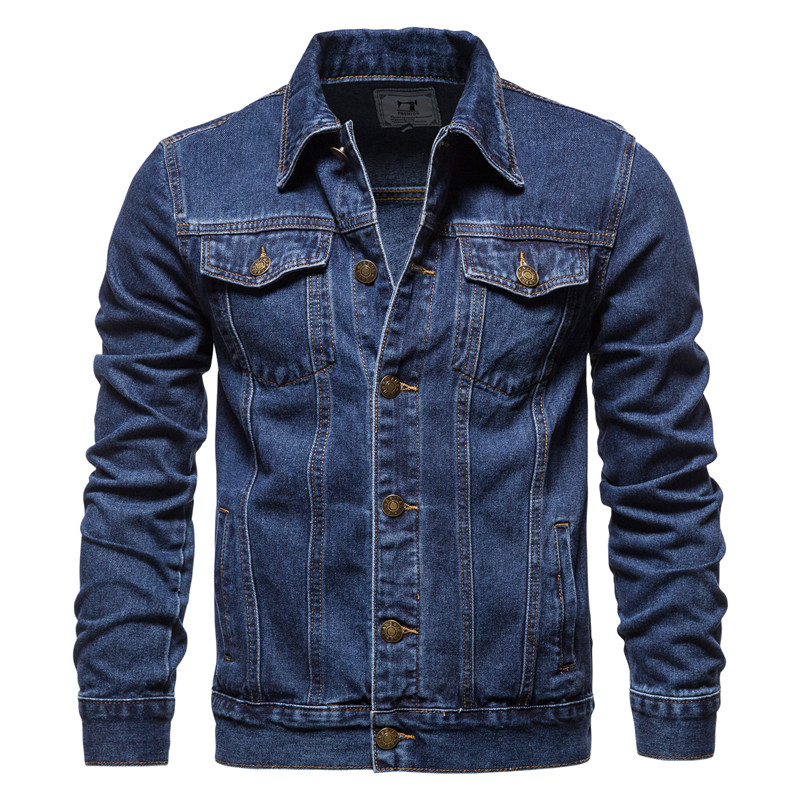 2025 Autumn Men Solid Denim Ja - Mens Fashion Denim Jacket ulasan dan harga
