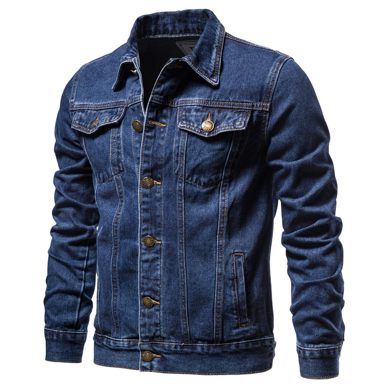 2025 Autumn Men Solid Denim Ja - Mens Fashion Denim Jacket ulasan dan harga