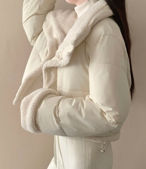 Women Sherpa Collar Puffer Jac - Sherpa Jacket Fleece ulasan dan harga