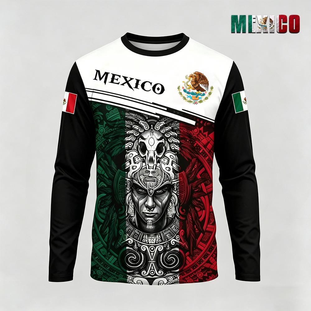 Mexico Themed Printed Long Sle - Mens Fashion Mexico ulasan dan harga